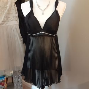 Morgan Taylor Vintage Rhinestone Pleated Intimate